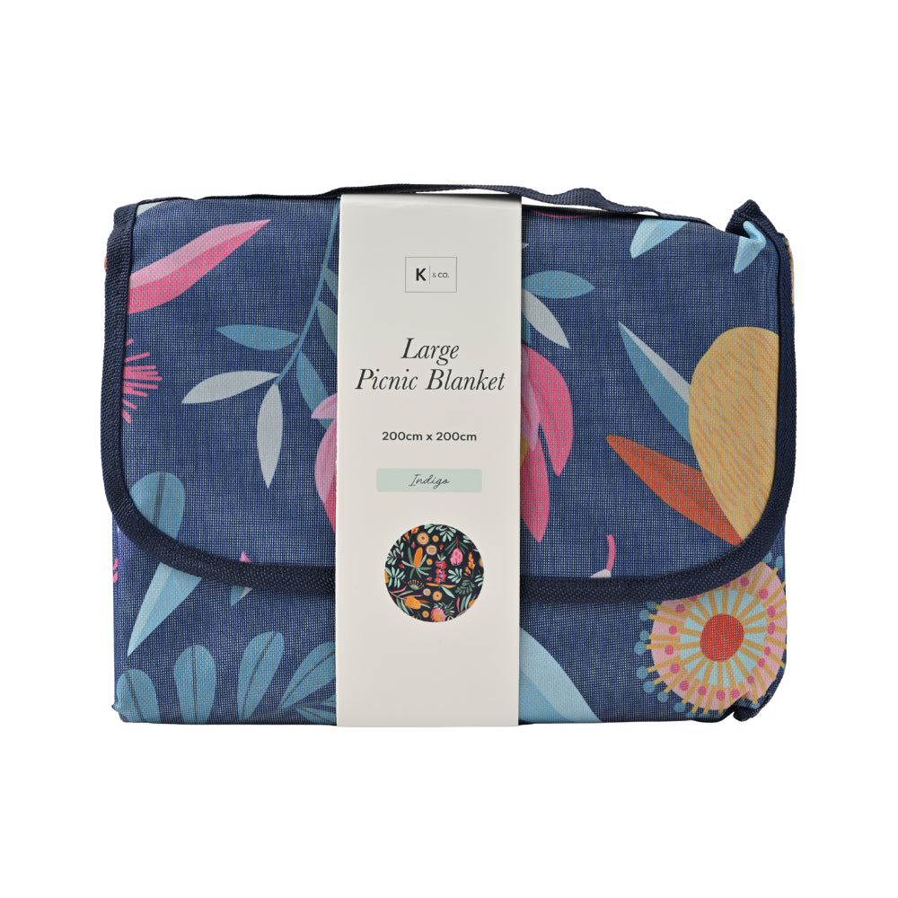 Indigo Series Picnic Blanket Large - SPRING NATIVE